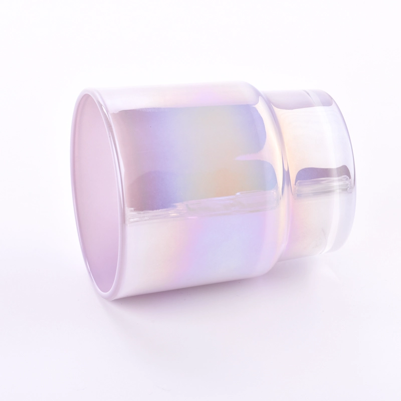 Supplier iridescent Glass Candle Vessels for home deco Supplier iridescent Glass Candle Vessels for home deco