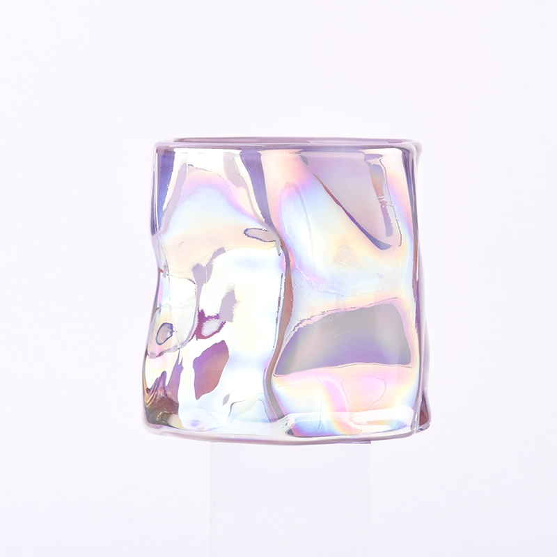 Wholesale pink purple gradation irregular pattern glass candle jars Wholesale pink purple gradation irregular pattern glass candle jars