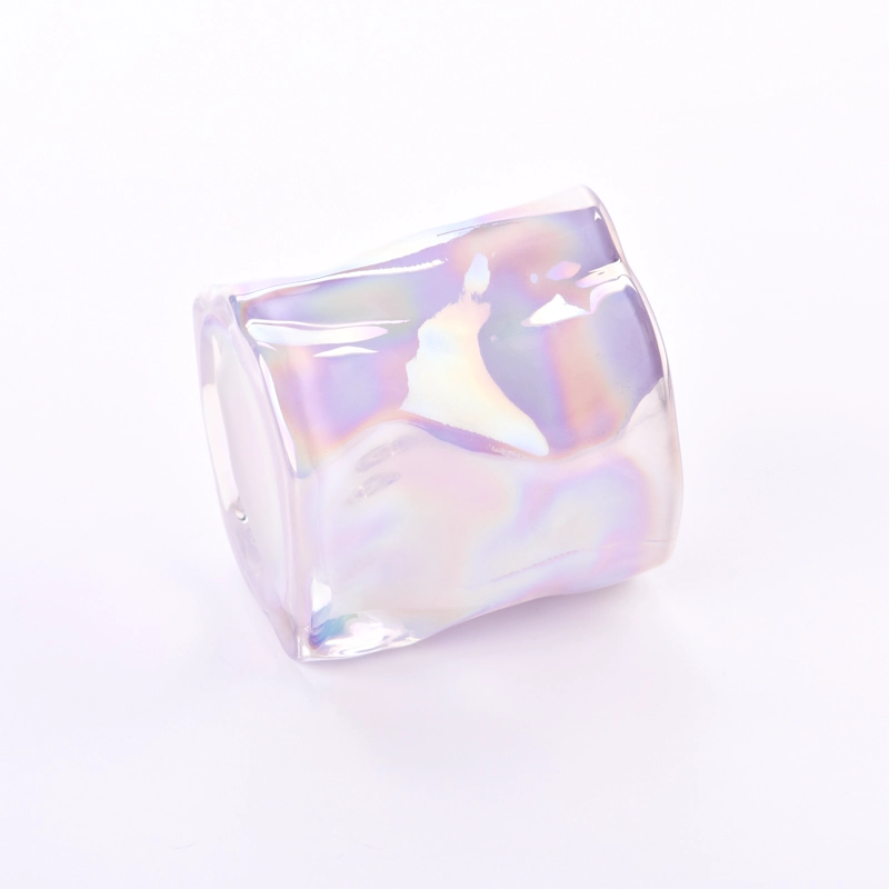 Wholesale pink purple gradation irregular pattern glass candle jars Wholesale pink purple gradation irregular pattern glass candle jars