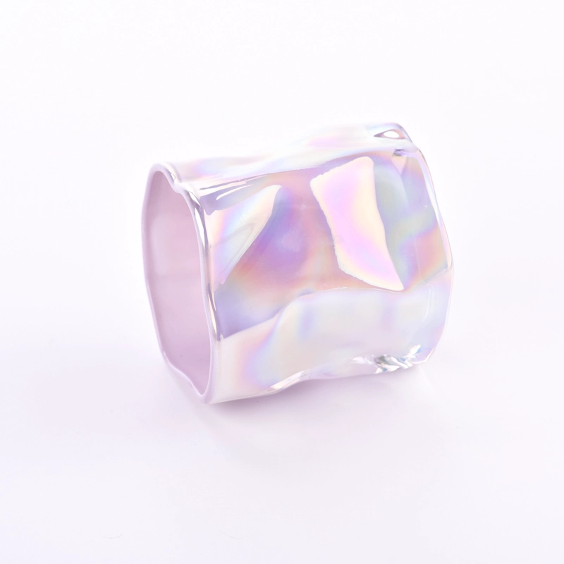 Wholesale pink purple gradation irregular pattern glass candle jars Wholesale pink purple gradation irregular pattern glass candle jars
