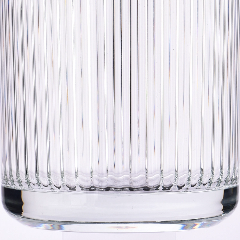Wholesale clear 440ml vertical line glass candle jars Wholesale clear 440ml vertical line glass candle jars