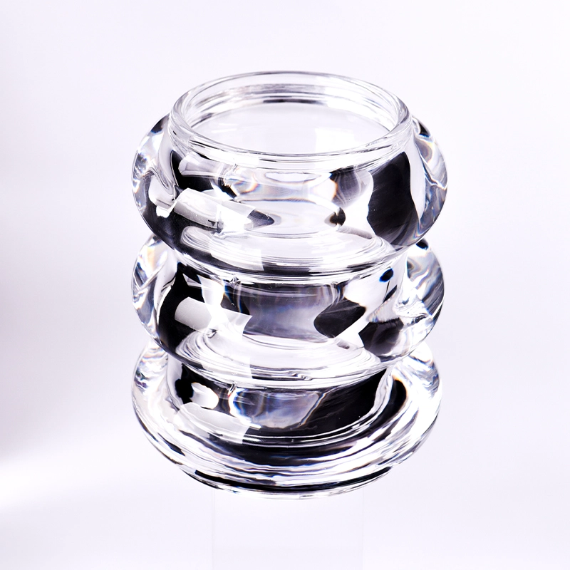 Newly deco cyclic shape 210ml glass candle holder for wholesale