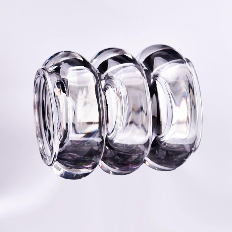 Newly deco cyclic shape 210ml glass candle holder for wholesale