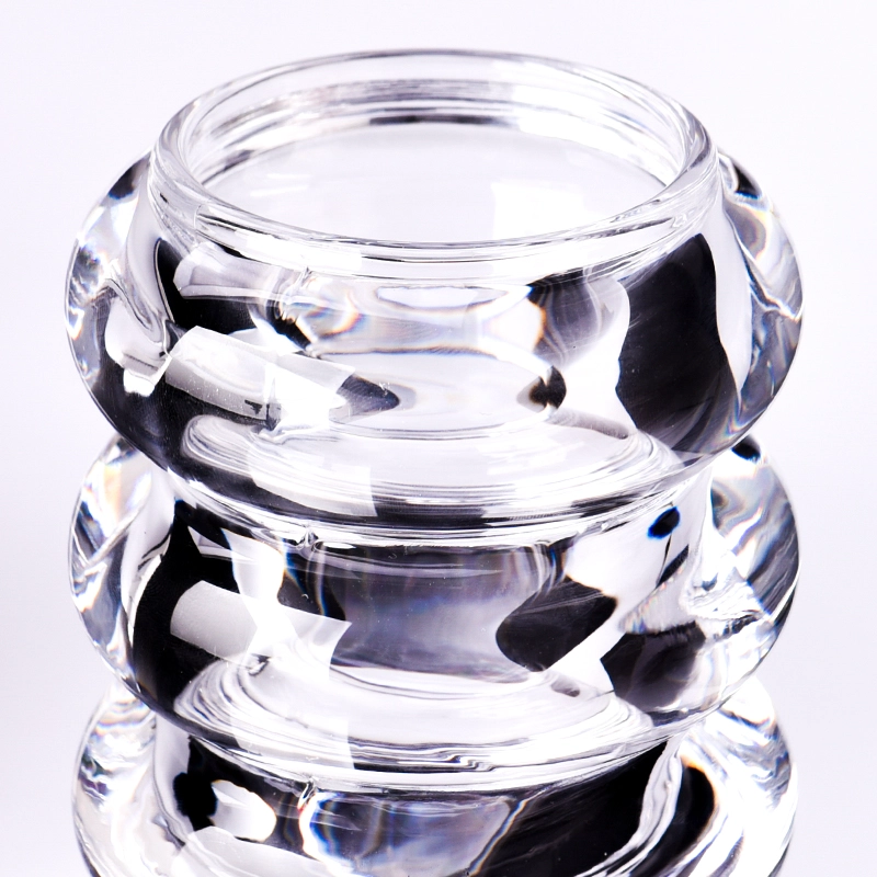 Newly deco cyclic shape 210ml glass candle holder for wholesale Newly deco cyclic shape 210ml glass candle holder for wholesale