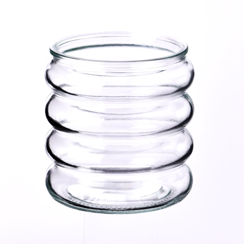 unique shape glass candle holders with circle pattern