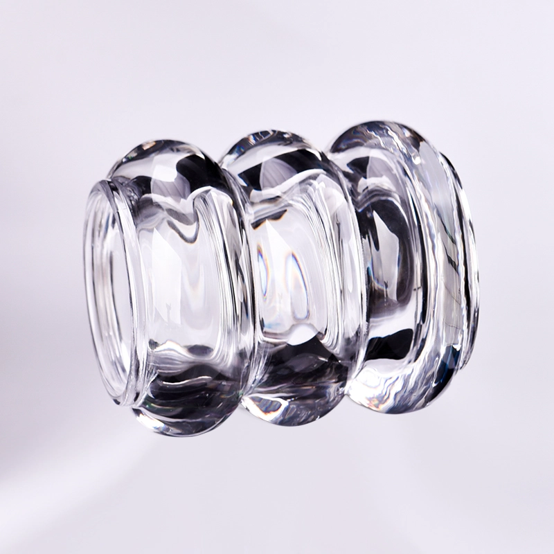 Transparent glass candle stick for candles