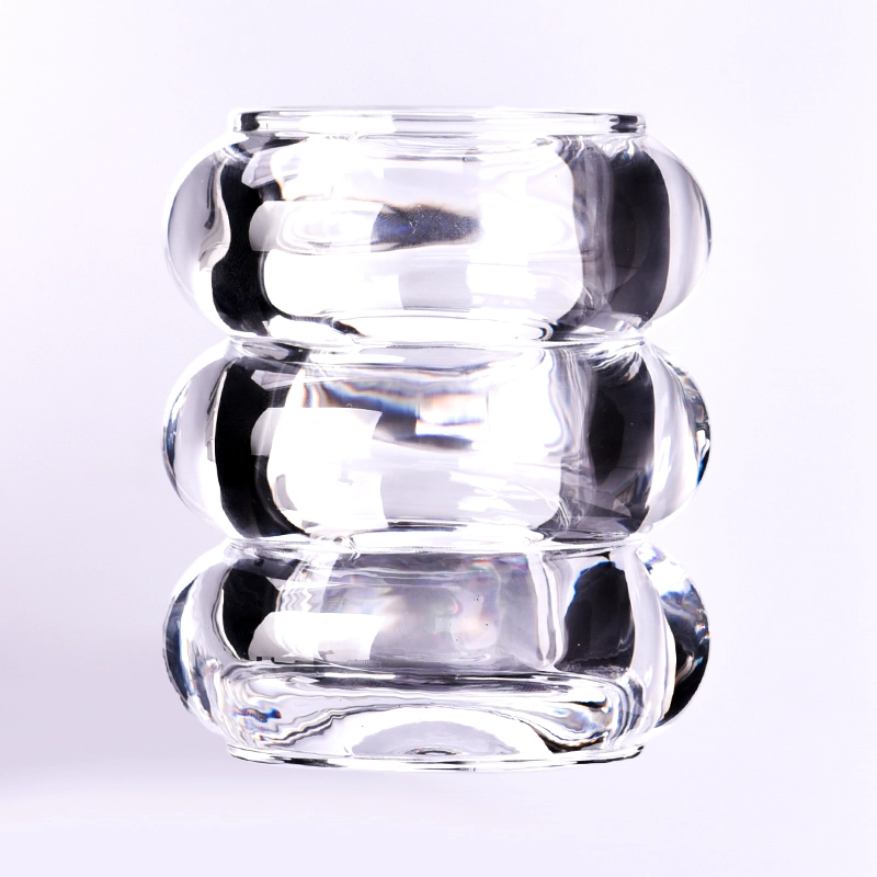 Transparent glass candle stick for candles