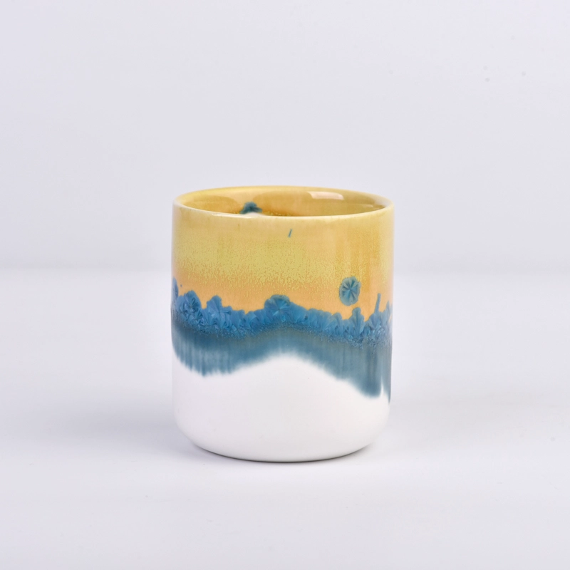 small size hand made ceramic candle jars