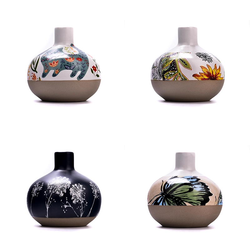 Ceramic diffuser bottles with decal printing 