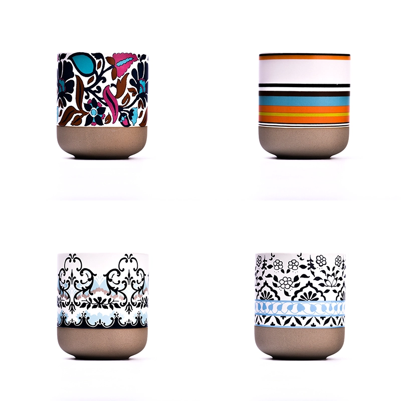 10 oz ceramic candle jars with decal printing decorations