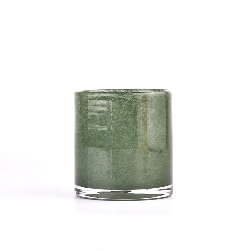 Luxury Colored Hand Blown Cylinder Shape Home Decoration Glass Candle Jar