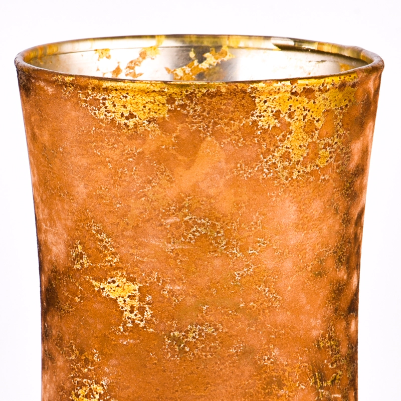 Factory direct sales 760ml foil gold glass candle jar home decor