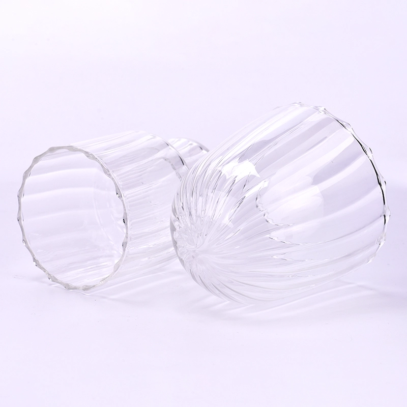 2024 new unique design borosilicate glass candle jar with lids 