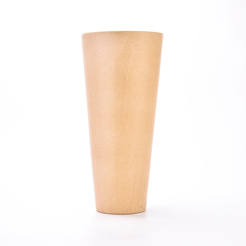 home decar khaki color tall ceramic vase