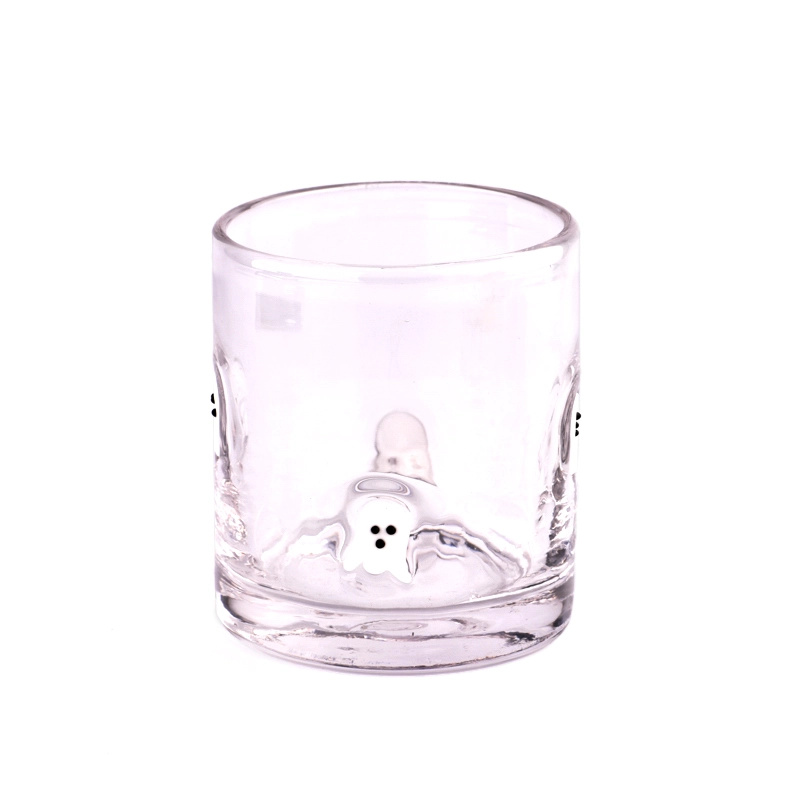 Ghost Glass Candle Jars For Holiday Decoration