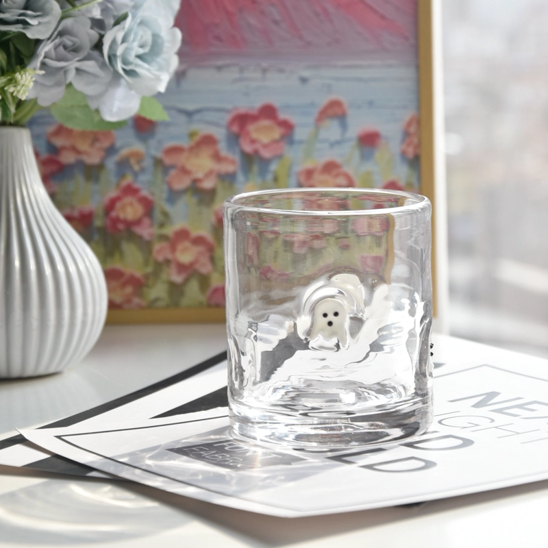 Ghost Glass Candle Jars For Holiday Decoration