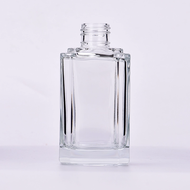 Wholesale electroplating painting colored 200ml vertical line with customized logo glass perfume bottle for home deco