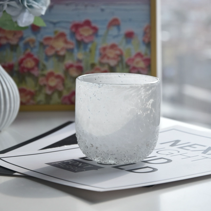 Wholesale glass candle jars with white bottom embellished with crystal manufacturers Wholesale glass candle jars with white bottom embellished with crystal manufacturers