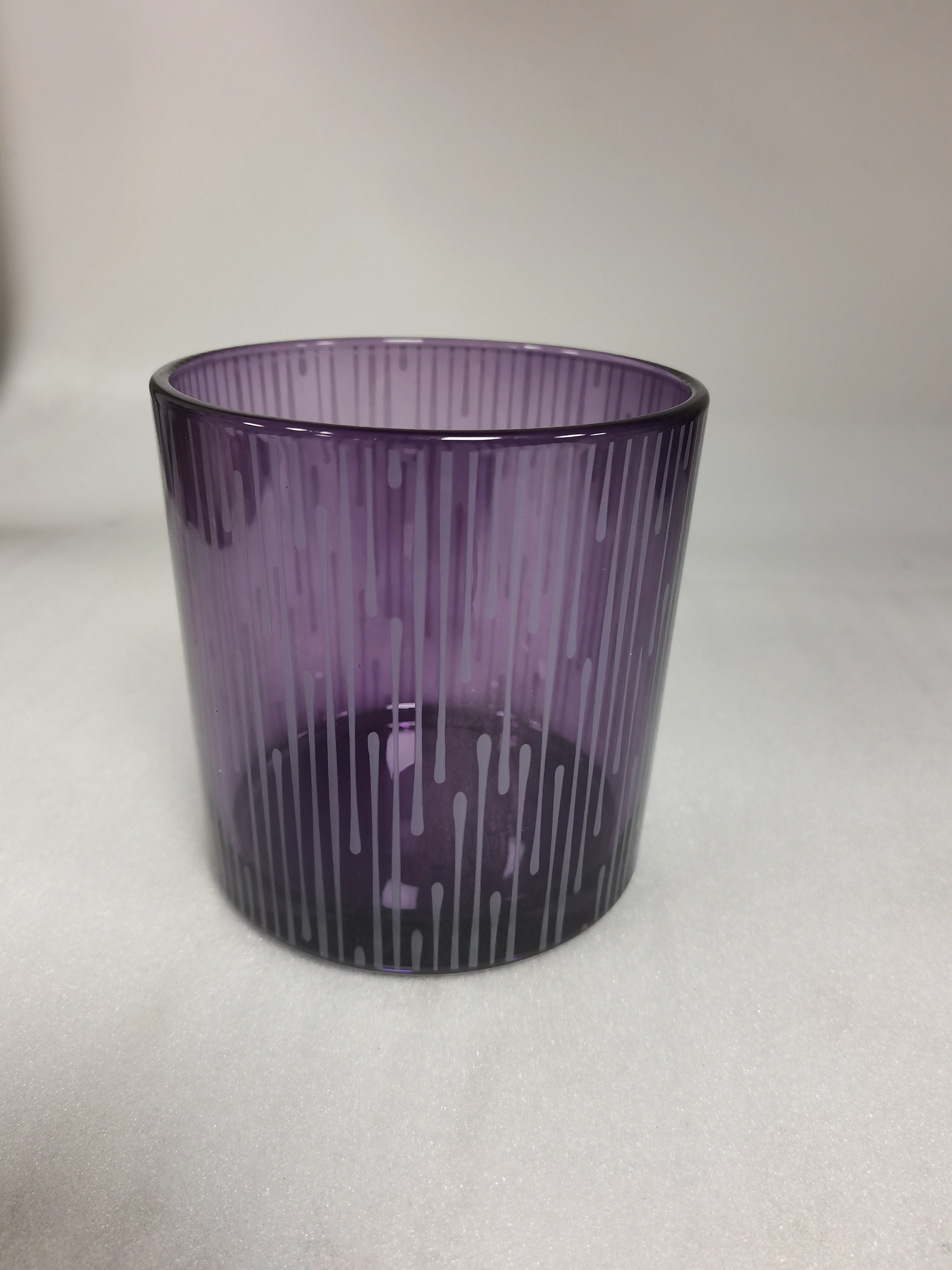 Wholesale 6oz 8oz 10oz 12oz 14oz 16oz straight line jar with customized color with dropper effect  on Glass Jars for candle making