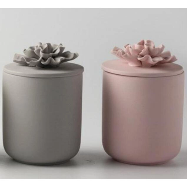 Supplier 10oz colored ceramic candle jar with round bottom for home deco