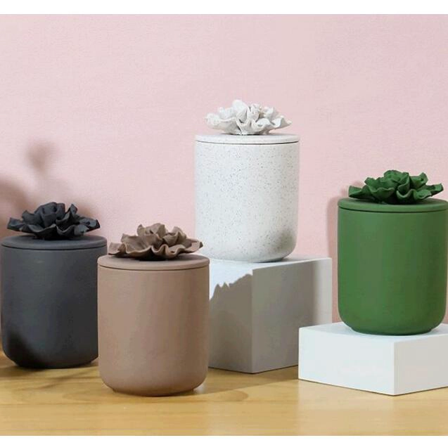 Supplier 10oz colored ceramic candle jar with round bottom for home deco