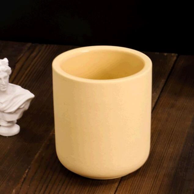 Supplier 10oz colored ceramic candle jar with round bottom for home deco