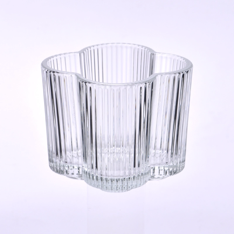 Wholesale new striples 7oz shape glass candle jars for wedding