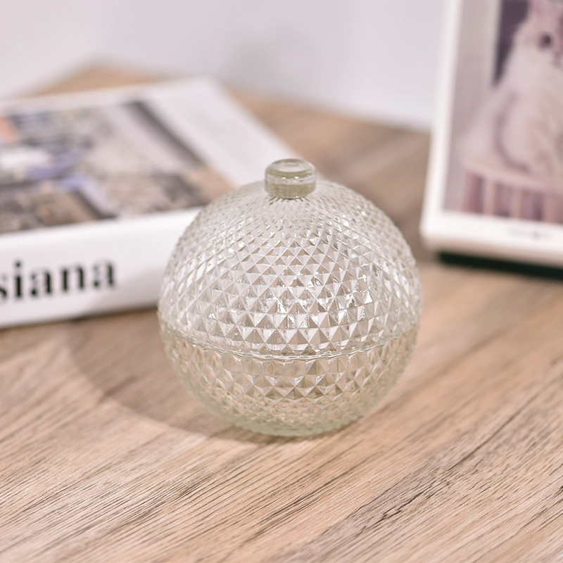 Round ball glass candle jars and lids for holiday gift