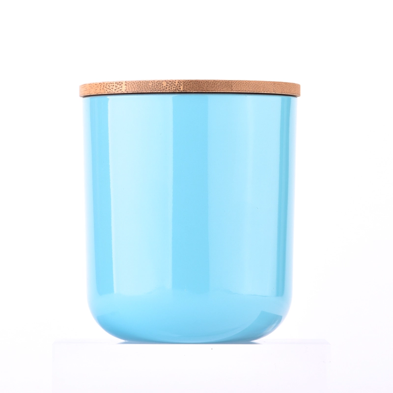 Luxury 7oz opaque color round bottom glass candle holder Luxury 7oz opaque color round bottom glass candle holder