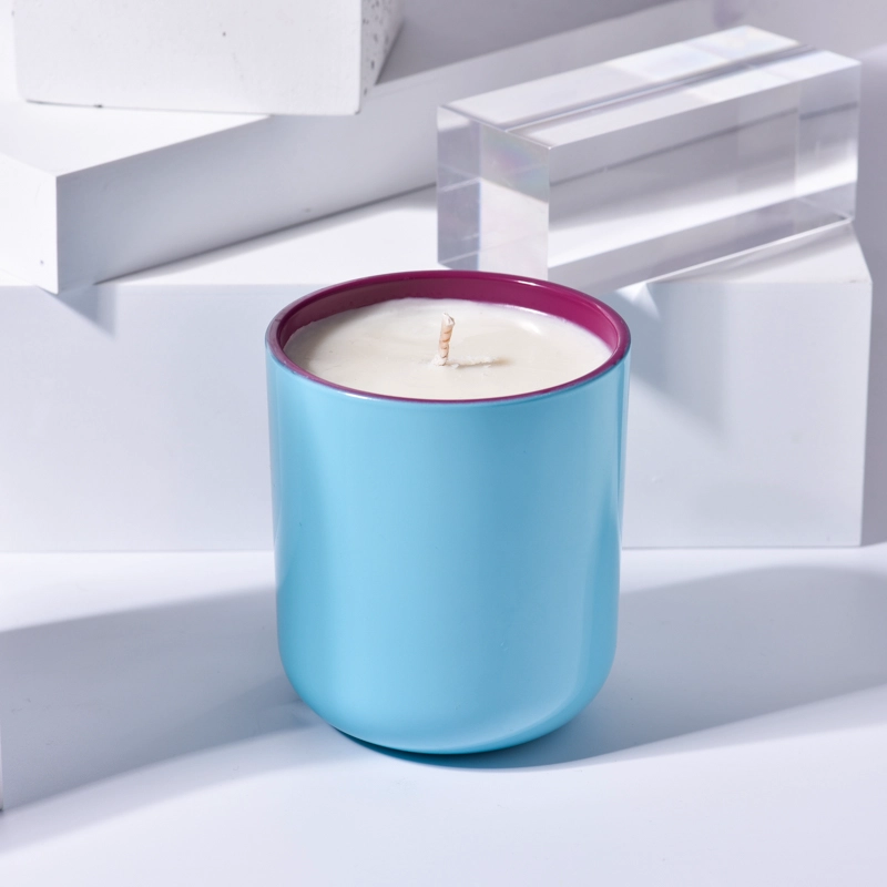 Luxury 7oz opaque color round bottom glass candle holder Luxury 7oz opaque color round bottom glass candle holder