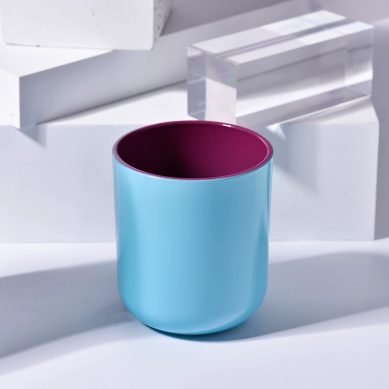 Luxury 7oz opaque color round bottom glass candle holder Luxury 7oz opaque color round bottom glass candle holder