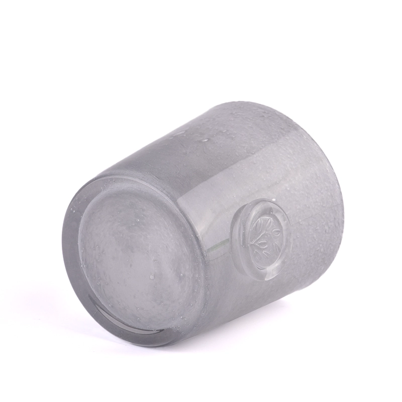 Wholesale grey uniquely designed glass candle jars candle holders Wholesale grey uniquely designed glass candle jars candle holders