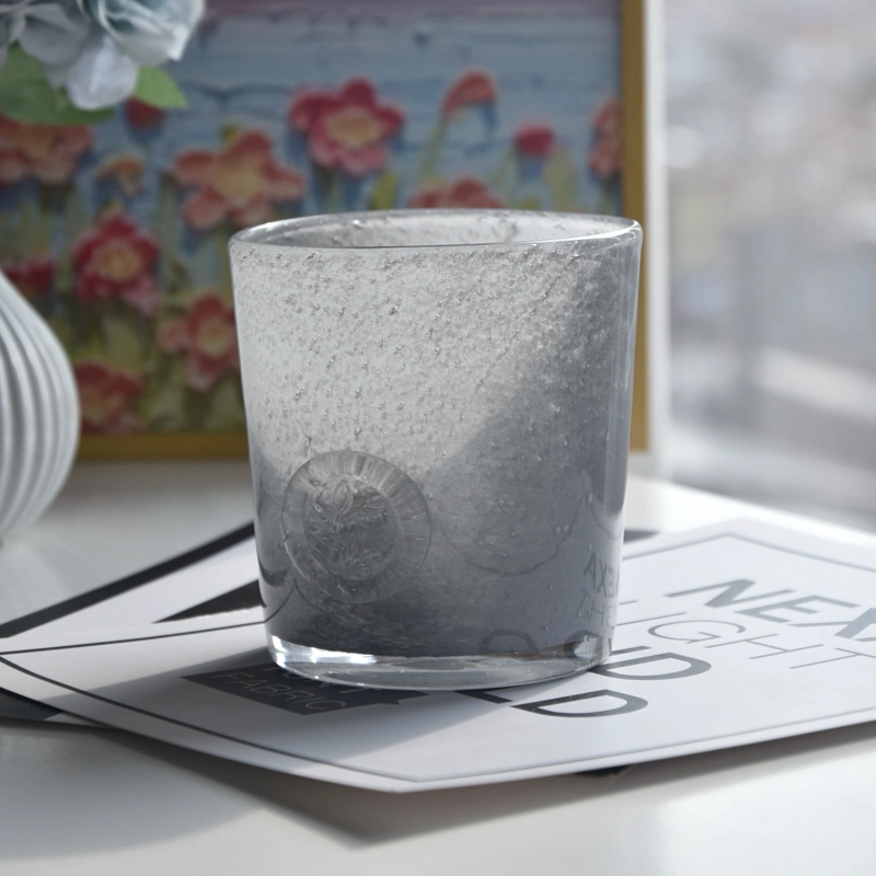 Wholesale grey uniquely designed glass candle jars candle holders Wholesale grey uniquely designed glass candle jars candle holders