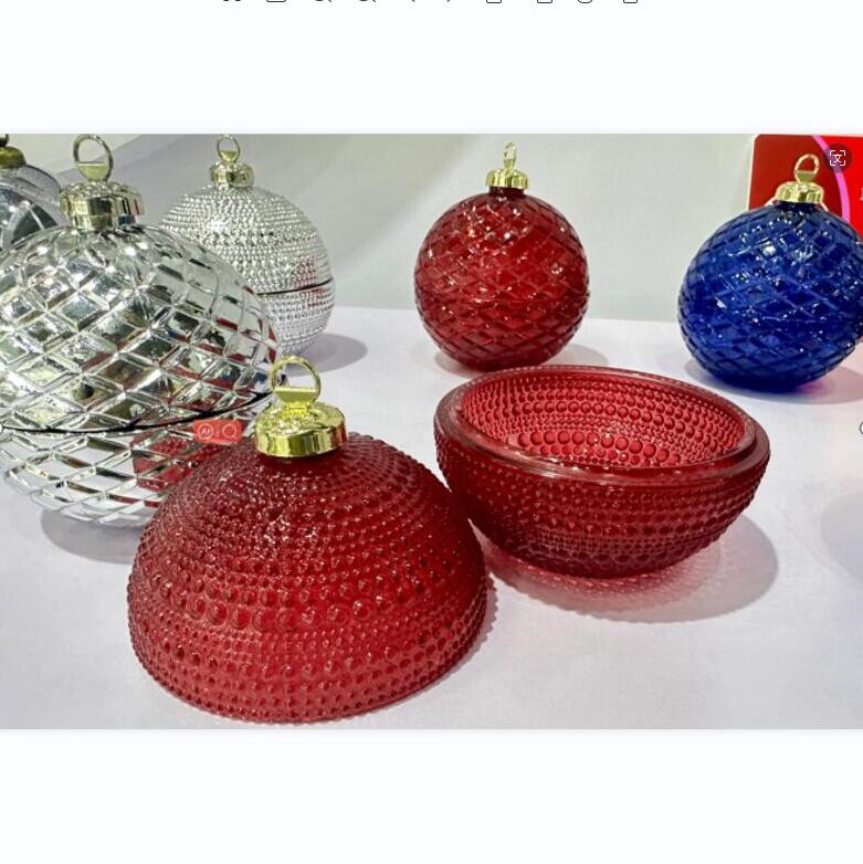 Christmas 6oz glass ball candle holders with ball lid