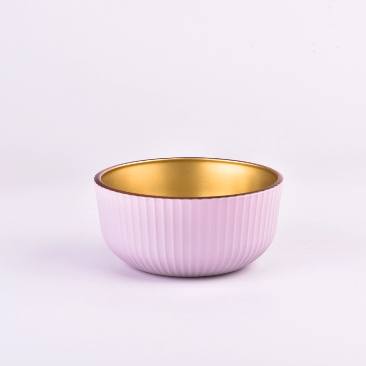 Strip pattern glass candle vessels and candle holders for soy wax