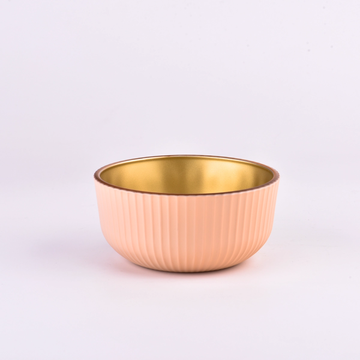 Strip pattern glass candle vessels and candle holders for soy wax