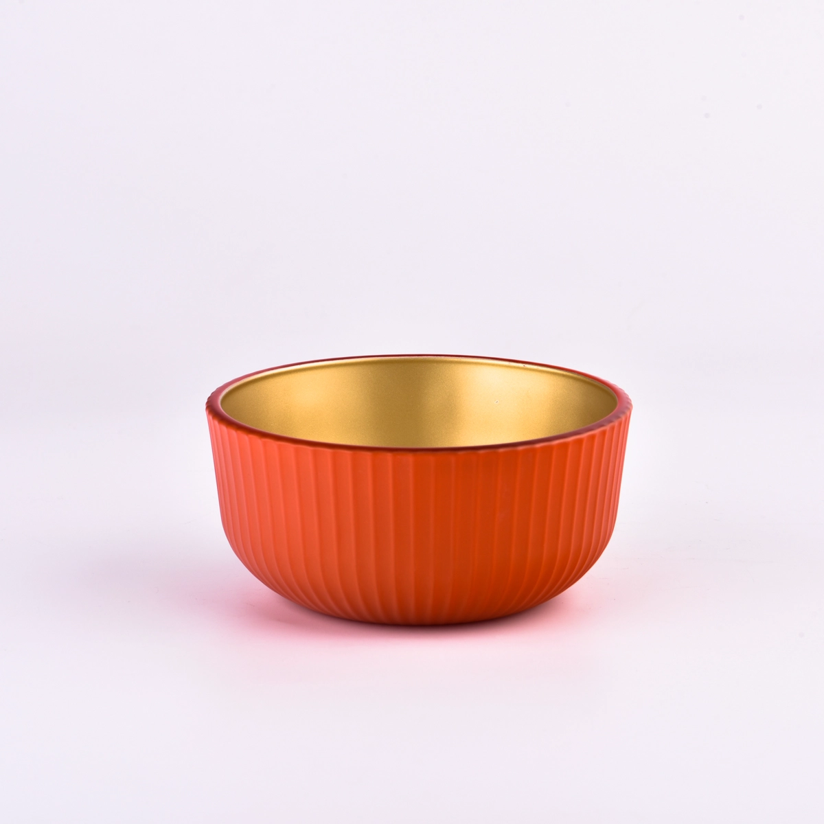 Strip pattern glass candle vessels and candle holders for soy wax