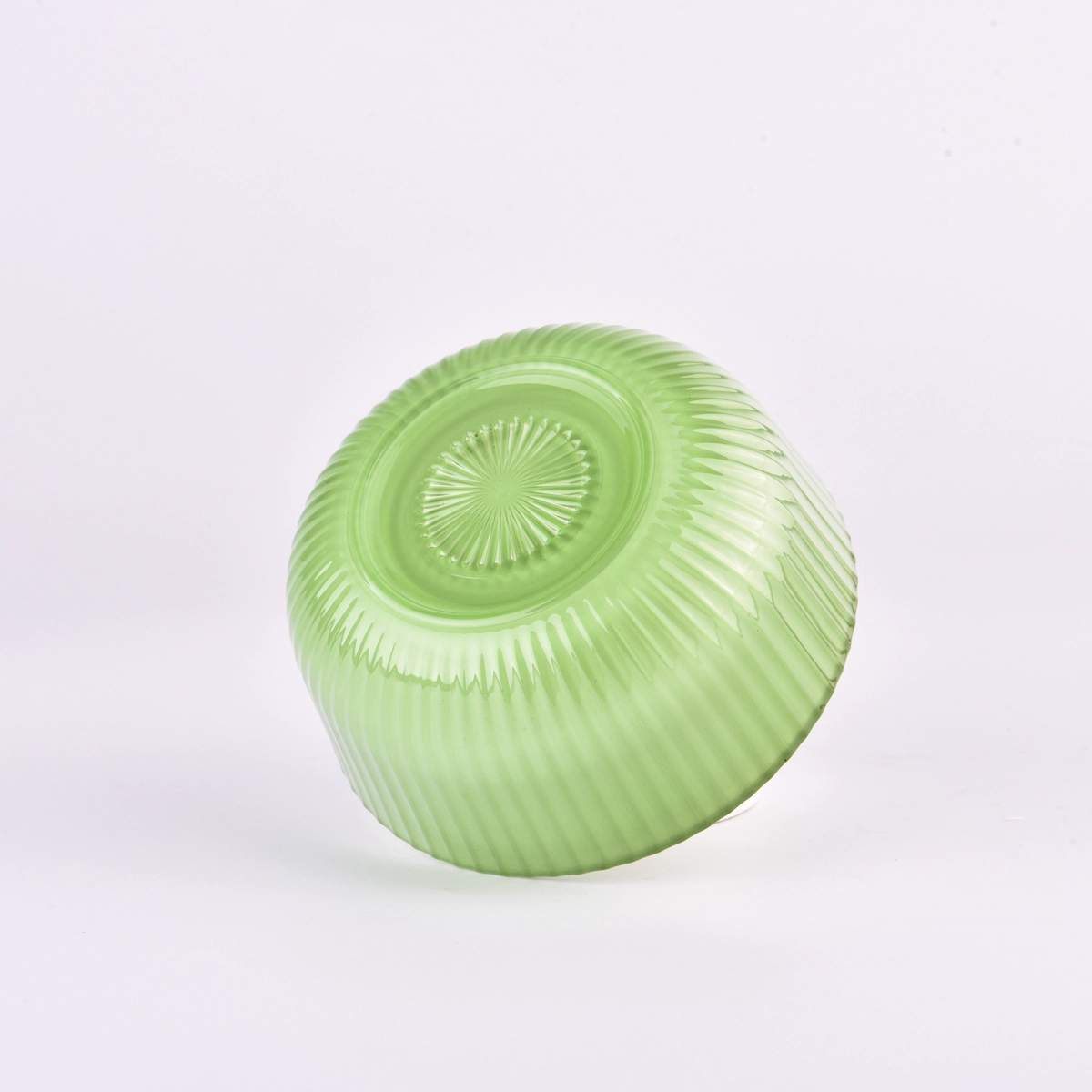 Strip pattern glass candle vessels and candle holders for soy wax
