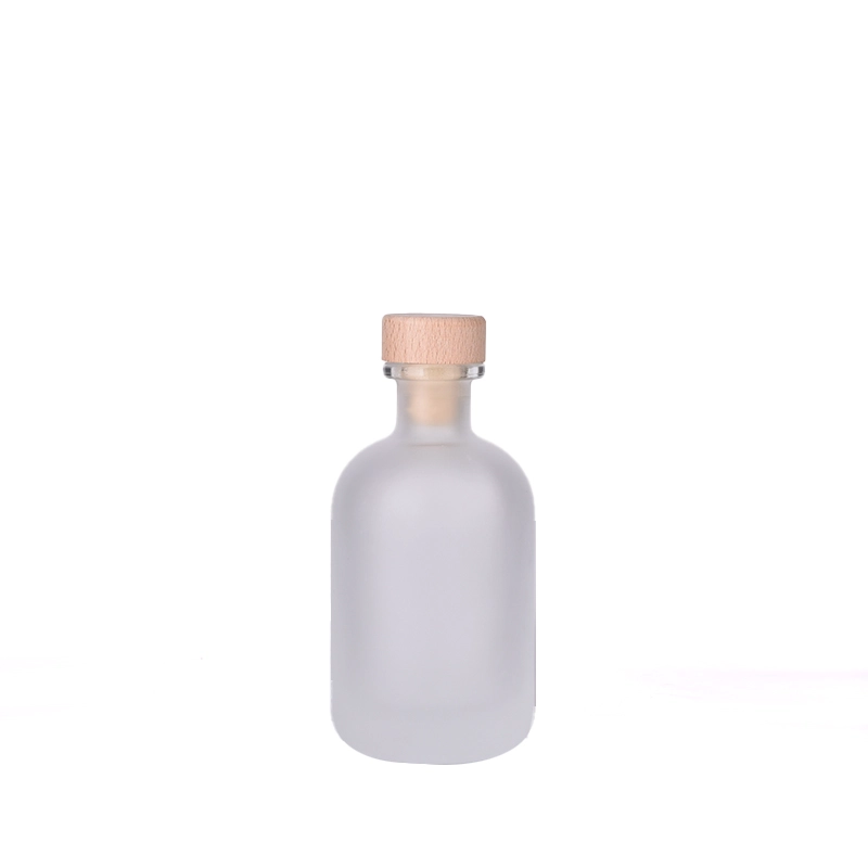 9oz glass frosted diffuser reed bottle with wooden cork