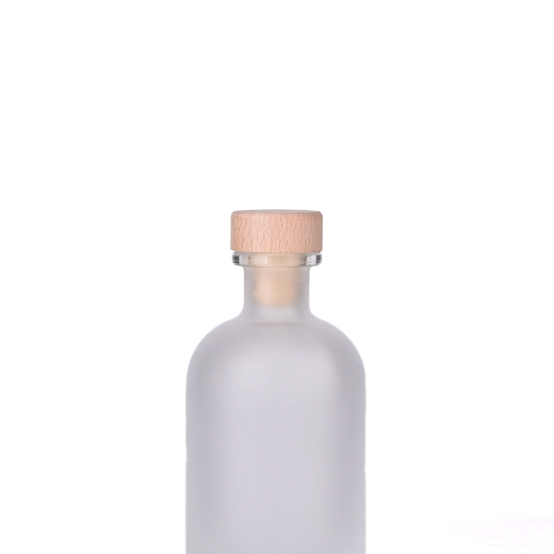 9oz glass frosted diffuser reed bottle with wooden cork