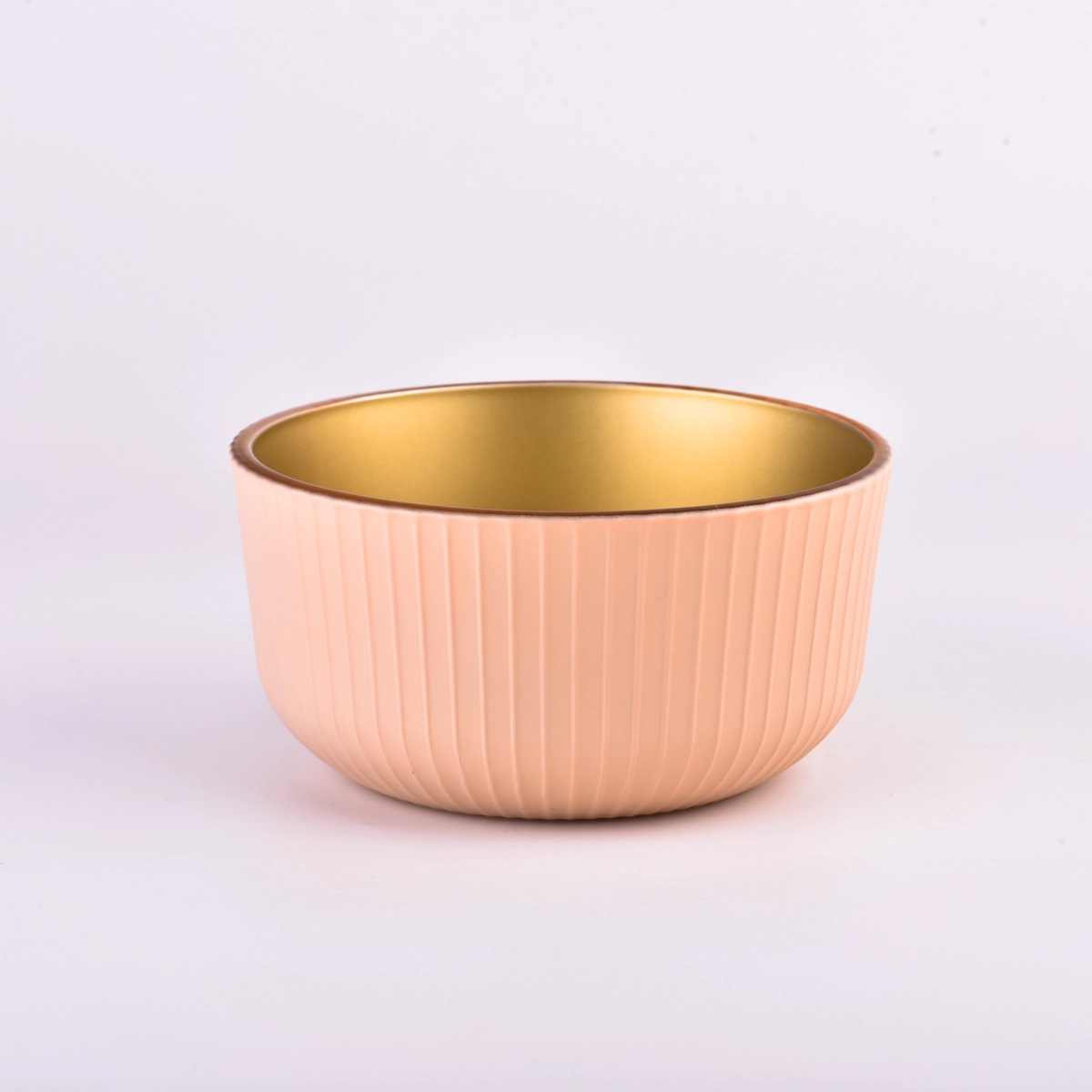 Goudkleurige glazen kaarsenvaten met twee lonten van Sunny Glassware