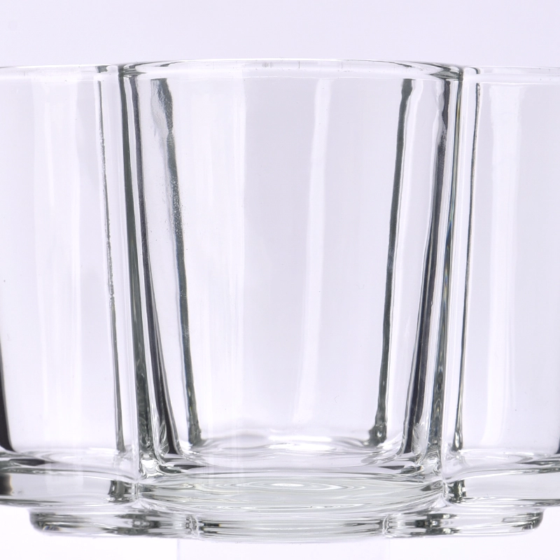 Clear flowers shape glass candle vessel wholeale
