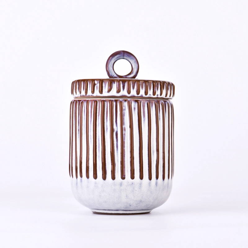 Wholesale luxury 10oz ceramic candle jars with lid