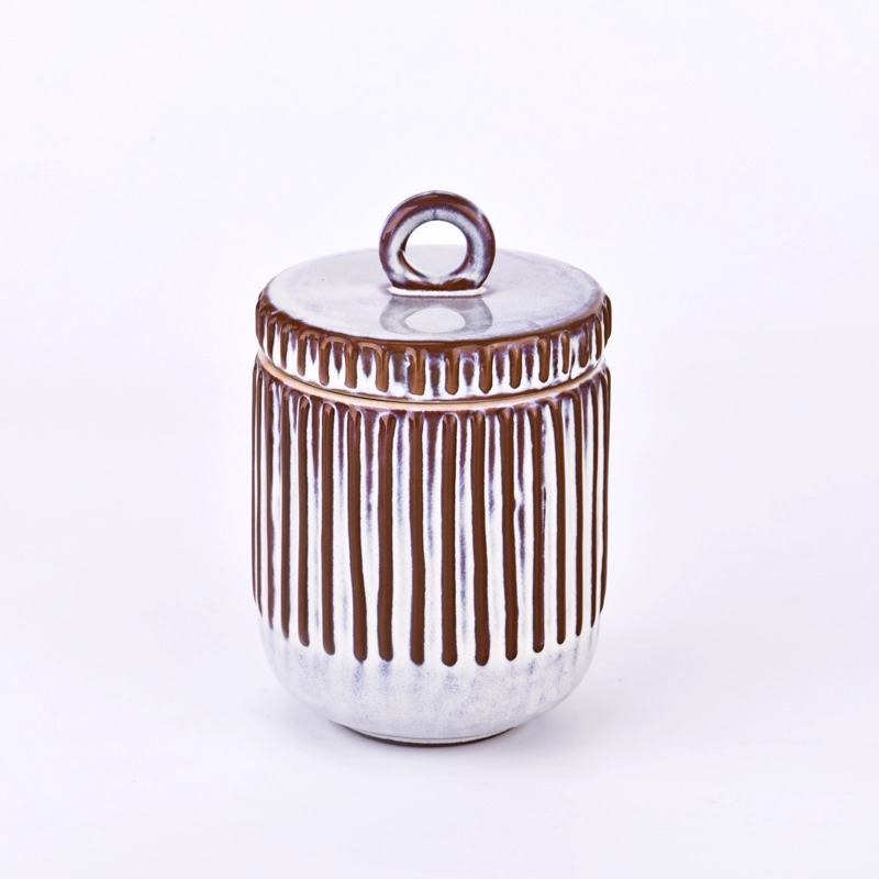 Wholesale luxury 10oz ceramic candle jars with lid