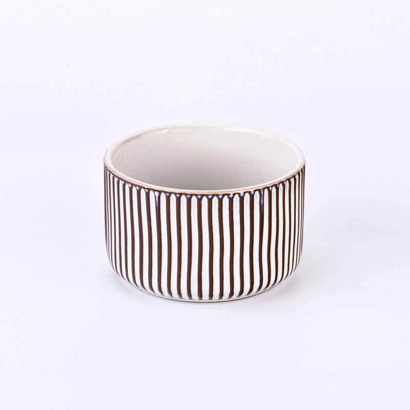 Celebrity tradition grid pattern ceramic candle jars 