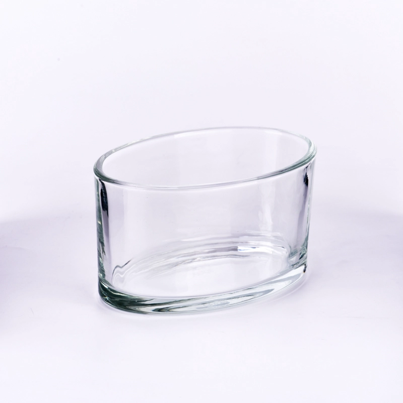 home decor oval shape glass candle jar