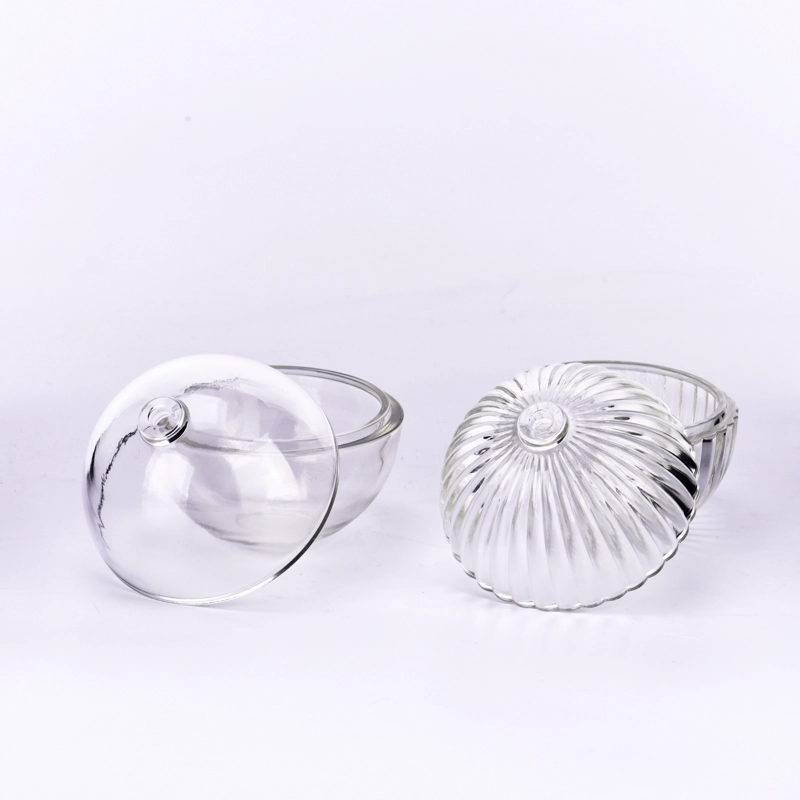 Unique round shape glass candle jar wholesale