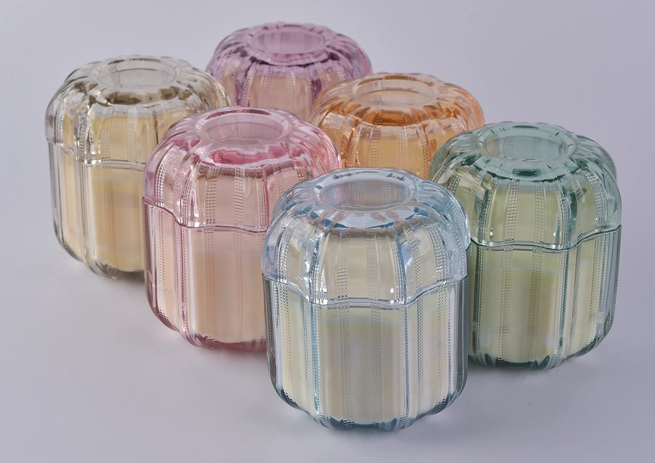 Wholesale 8oz 10oz flower pattern pumpkin glass candle holders for Hallowmas Wholesale 8oz 10oz flower pattern pumpkin glass candle holders for Hallowmas