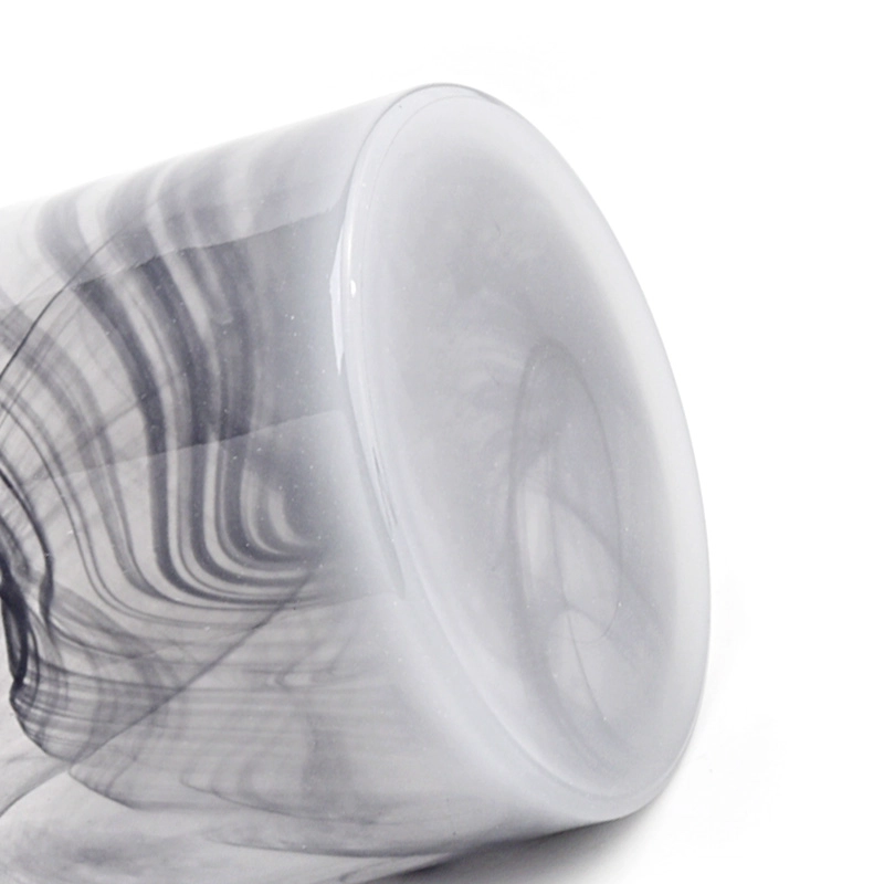 Luxe zwarte glazen kaarsenpot met uniek design groothandel
