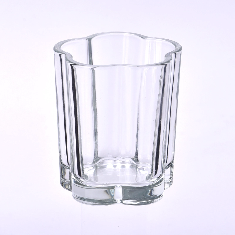 home decor 5oz flower shape glass candle jar